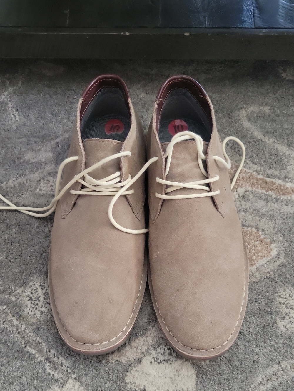 Kenneth Cole Reaction Taupe Suede Lace-Up Chukka Shoes